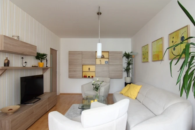 Interiér obývacího pokoje v Otrokovicích